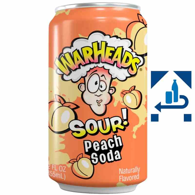 Warheads Peach Sour Soda 330ml